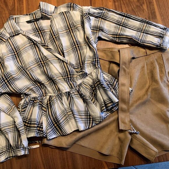 Vero Moda blouse EUC 100% cotton unlined, pull on gathered waist peplum sz M - Picture 10 of 16